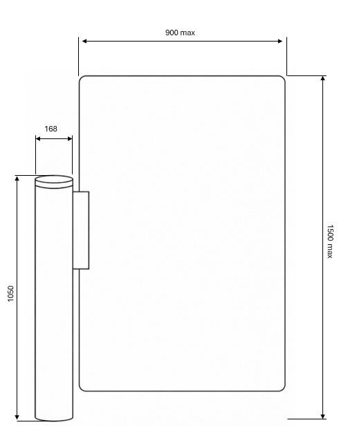 Bramka uchylna BU-DS8000-H-SS wano wymiary